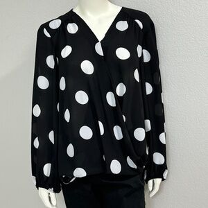 INC Polka Dot Blouson Top